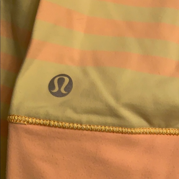 Lululemon yellow striped running top - Picture 4 of 4